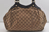 Authentic GUCCI Sukey Shoulder Tote Bag GG Canvas Leather 211944 Brown 4591K
