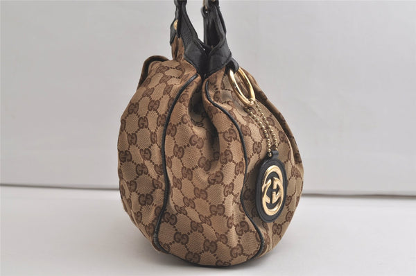 Authentic GUCCI Sukey Shoulder Tote Bag GG Canvas Leather 211944 Brown 4591K