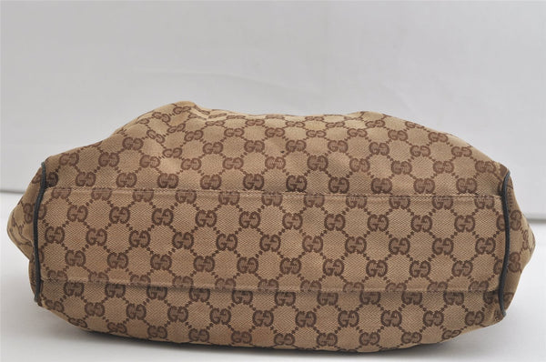 Authentic GUCCI Sukey Shoulder Tote Bag GG Canvas Leather 211944 Brown 4591K