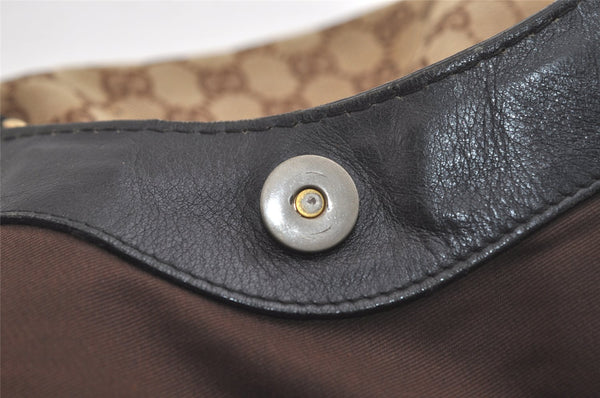 Authentic GUCCI Sukey Shoulder Tote Bag GG Canvas Leather 211944 Brown 4591K