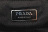 Authentic PRADA Vintage Canvas Enamel Shoulder Tote Bag Beige Black 4592K