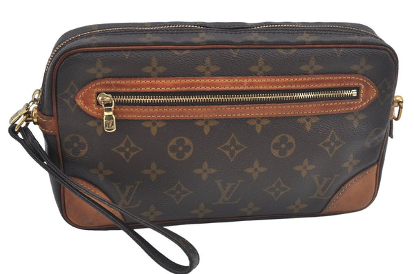 Authentic Louis Vuitton Monogram Marly Dragonne GM M51825 Clutch Hand Bag 4593I