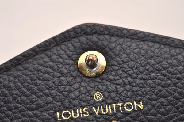 Auth Louis Vuitton Monogram Empreinte Portefeuille Sarah Wallet Navy Box 4593J