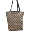 Authentic GUCCI Vintage Shoulder Tote Bag GG Canvas Leather 0021099 Black 4594K