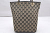 Authentic GUCCI Vintage Shoulder Tote Bag GG Canvas Leather 0021099 Black 4594K