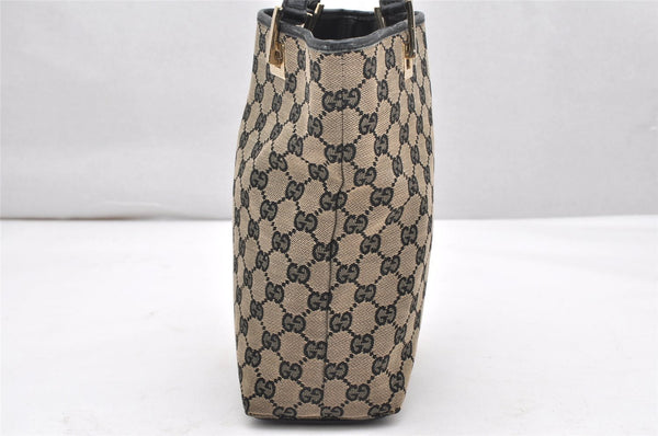 Authentic GUCCI Vintage Shoulder Tote Bag GG Canvas Leather 0021099 Black 4594K