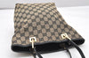 Authentic GUCCI Vintage Shoulder Tote Bag GG Canvas Leather 0021099 Black 4594K