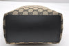 Authentic GUCCI Vintage Shoulder Tote Bag GG Canvas Leather 0021099 Black 4594K