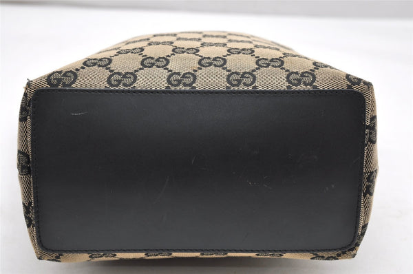 Authentic GUCCI Vintage Shoulder Tote Bag GG Canvas Leather 0021099 Black 4594K