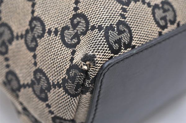 Authentic GUCCI Vintage Shoulder Tote Bag GG Canvas Leather 0021099 Black 4594K