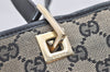 Authentic GUCCI Vintage Shoulder Tote Bag GG Canvas Leather 0021099 Black 4594K