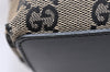 Authentic GUCCI Vintage Shoulder Tote Bag GG Canvas Leather 0021099 Black 4594K