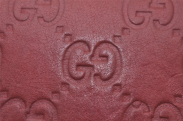 Authentic GUCCI Sherry Line Guccissima Long Wallet GG Leather 308009 Red 4595J