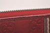 Authentic GUCCI Sherry Line Guccissima Long Wallet GG Leather 308009 Red 4595J