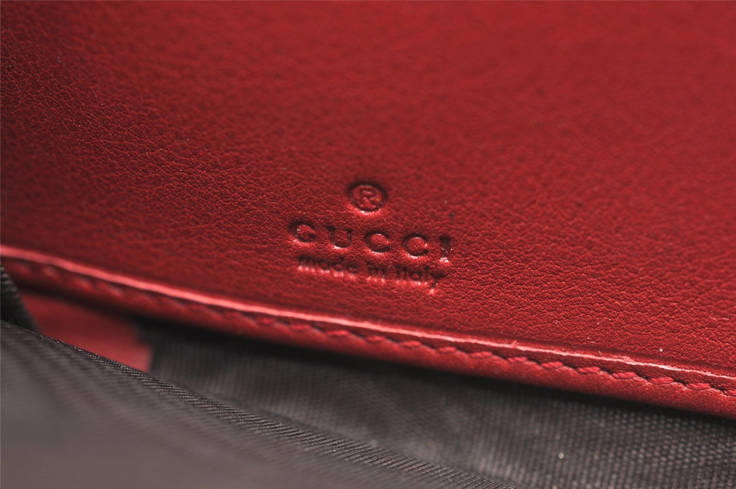 Authentic GUCCI Sherry Line Guccissima Long Wallet GG Leather 308009 Red 4595J