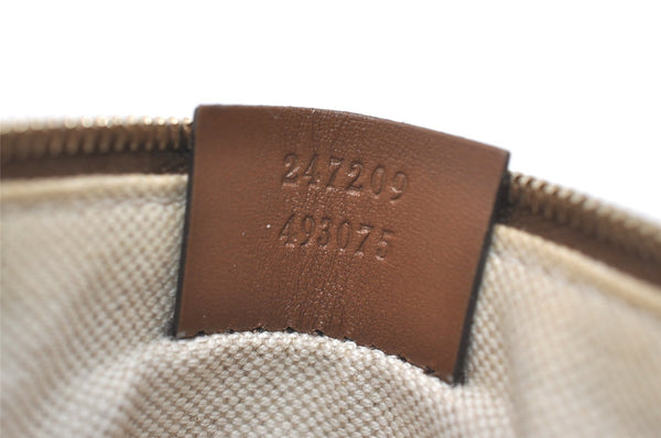 Authentic GUCCI Craft Shoulder Tote Bag GG Canvas Leather 247209 Brown 4596I