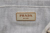 Authentic PRADA Vintage Canapa SS Denim 2Way Shoulder Hand Bag Purse White 4597I