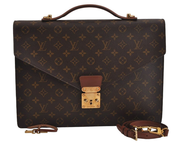 Auth Louis Vuitton Monogram Porte Documents Bandouliere M53338 Briefcase 4597J