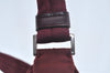 Authentic PRADA Nylon Tessuto Leather Shoulder Bag Purse Bordeaux Red 4598J