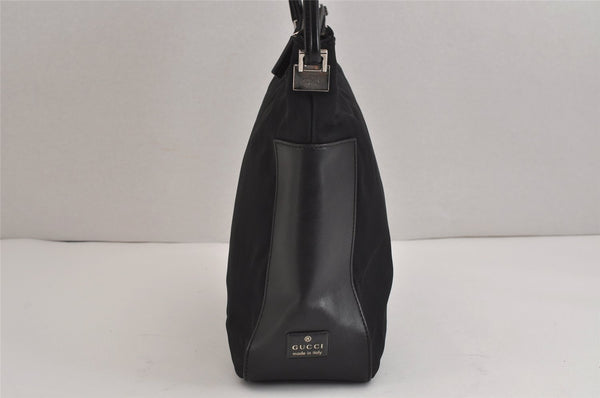 Authentic GUCCI Hand Shoulder Bag Purse Canvas Leather 0013766 Black 4599J