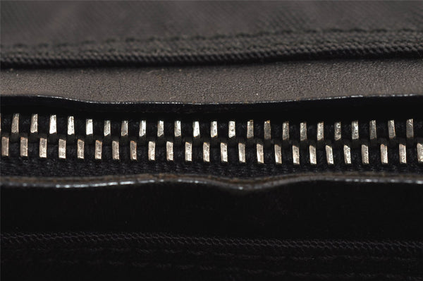 Authentic GUCCI Hand Shoulder Bag Purse Canvas Leather 0013766 Black 4599J