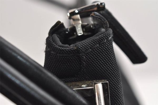 Authentic GUCCI Hand Shoulder Bag Purse Canvas Leather 0013766 Black 4599J