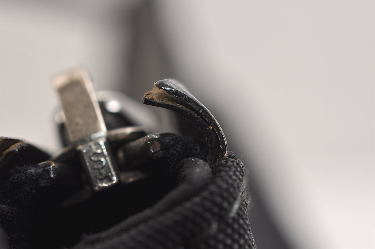 Authentic GUCCI Hand Shoulder Bag Purse Canvas Leather 0013766 Black 4599J