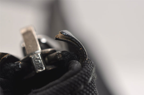 Authentic GUCCI Hand Shoulder Bag Purse Canvas Leather 0013766 Black 4599J