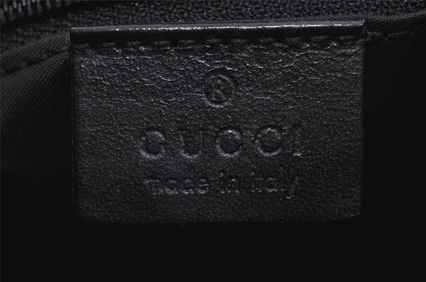Authentic GUCCI Hand Shoulder Bag Purse Canvas Leather 0013766 Black 4599J