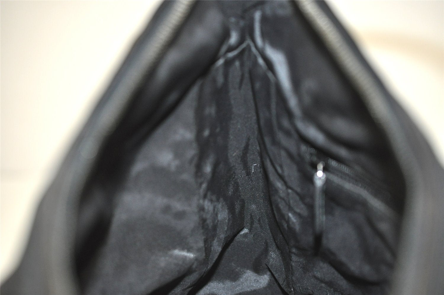 Authentic GUCCI Hand Shoulder Bag Purse Canvas Leather 0013766 Black 4599J