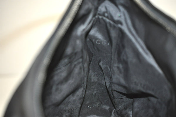 Authentic GUCCI Hand Shoulder Bag Purse Canvas Leather 0013766 Black 4599J