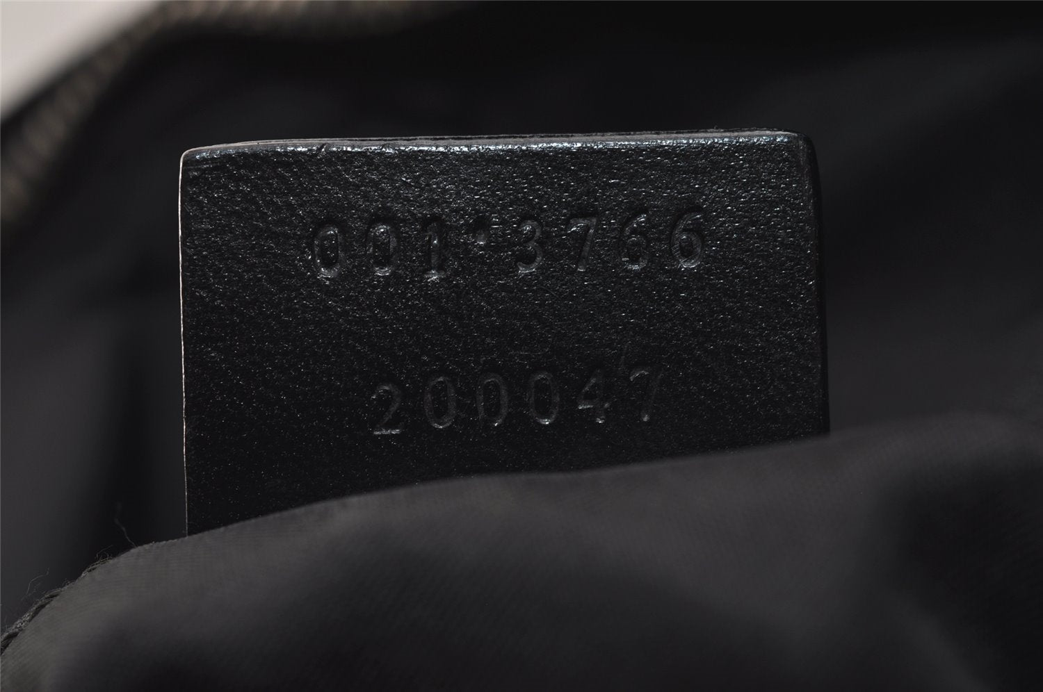 Authentic GUCCI Hand Shoulder Bag Purse Canvas Leather 0013766 Black 4599J