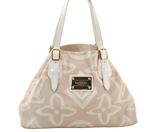 Authentic Louis Vuitton Cruise Line Tahitienne PM Tote Bag Beige M95674 LV 4599K