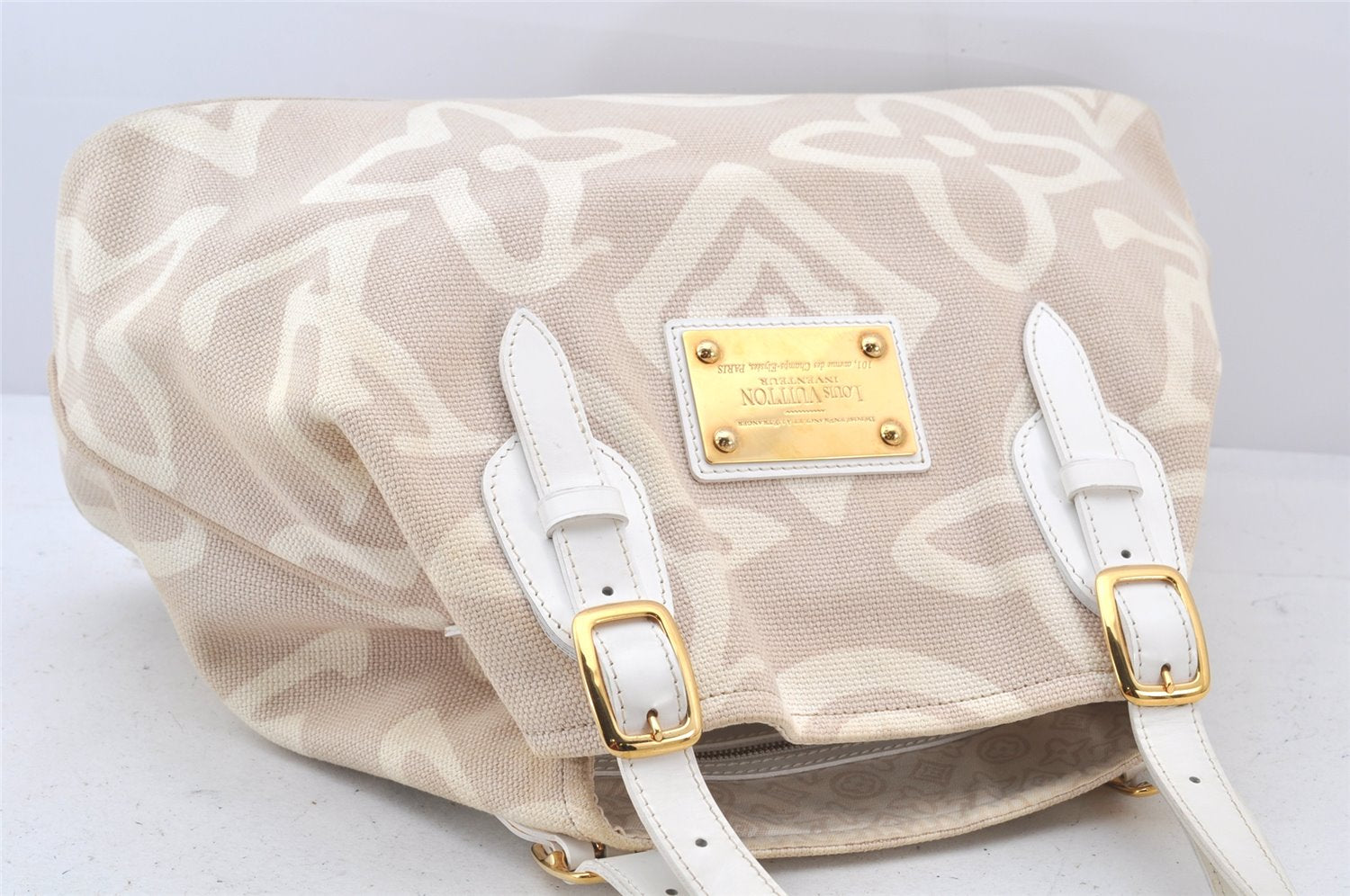 Authentic Louis Vuitton Cruise Line Tahitienne PM Tote Bag Beige M95674 LV 4599K