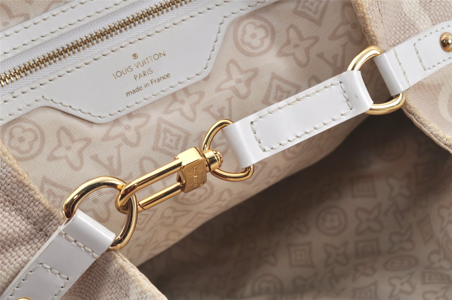 Authentic Louis Vuitton Cruise Line Tahitienne PM Tote Bag Beige M95674 LV 4599K