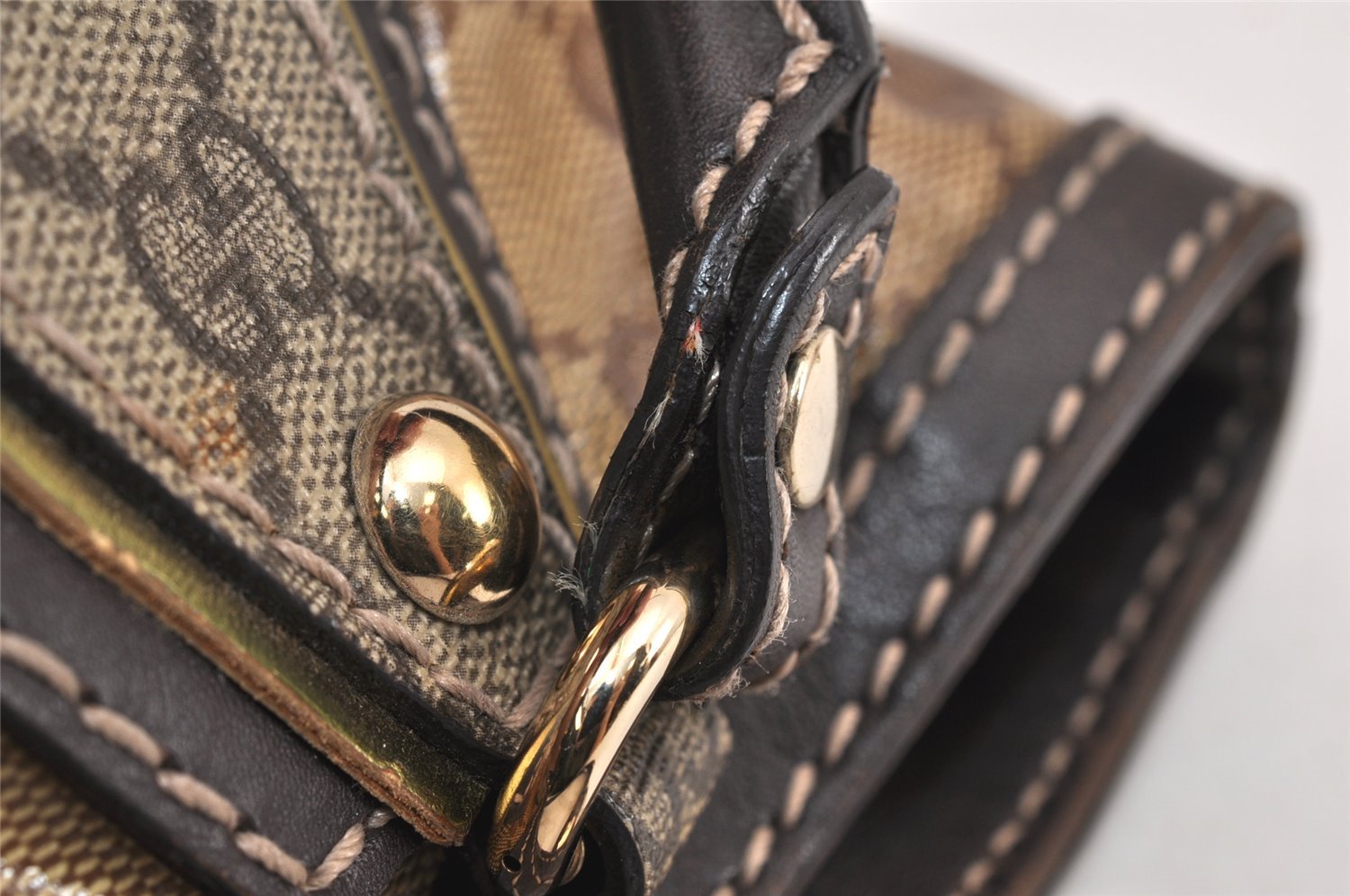 Authentic GUCCI GG Crystal Tote Hand Bag PVC Leather 223964 Brown 4600K