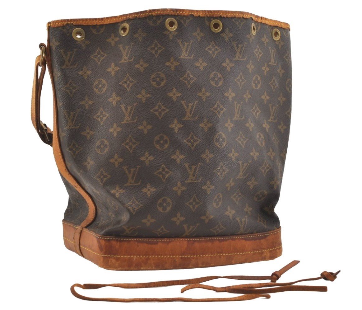 Authentic Louis Vuitton Monogram Noe Shoulder Drawstring Bag M42224 LV 4601J