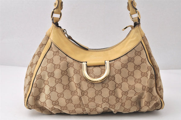 Authentic GUCCI Abbey Shoulder Hand Bag GG Canvas Leather 190525 Brown 4602K