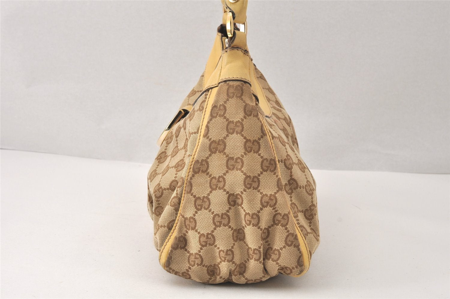 Authentic GUCCI Abbey Shoulder Hand Bag GG Canvas Leather 190525 Brown 4602K