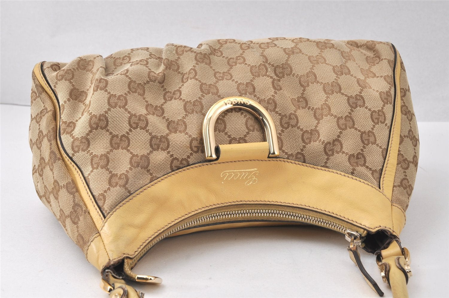 Authentic GUCCI Abbey Shoulder Hand Bag GG Canvas Leather 190525 Brown 4602K