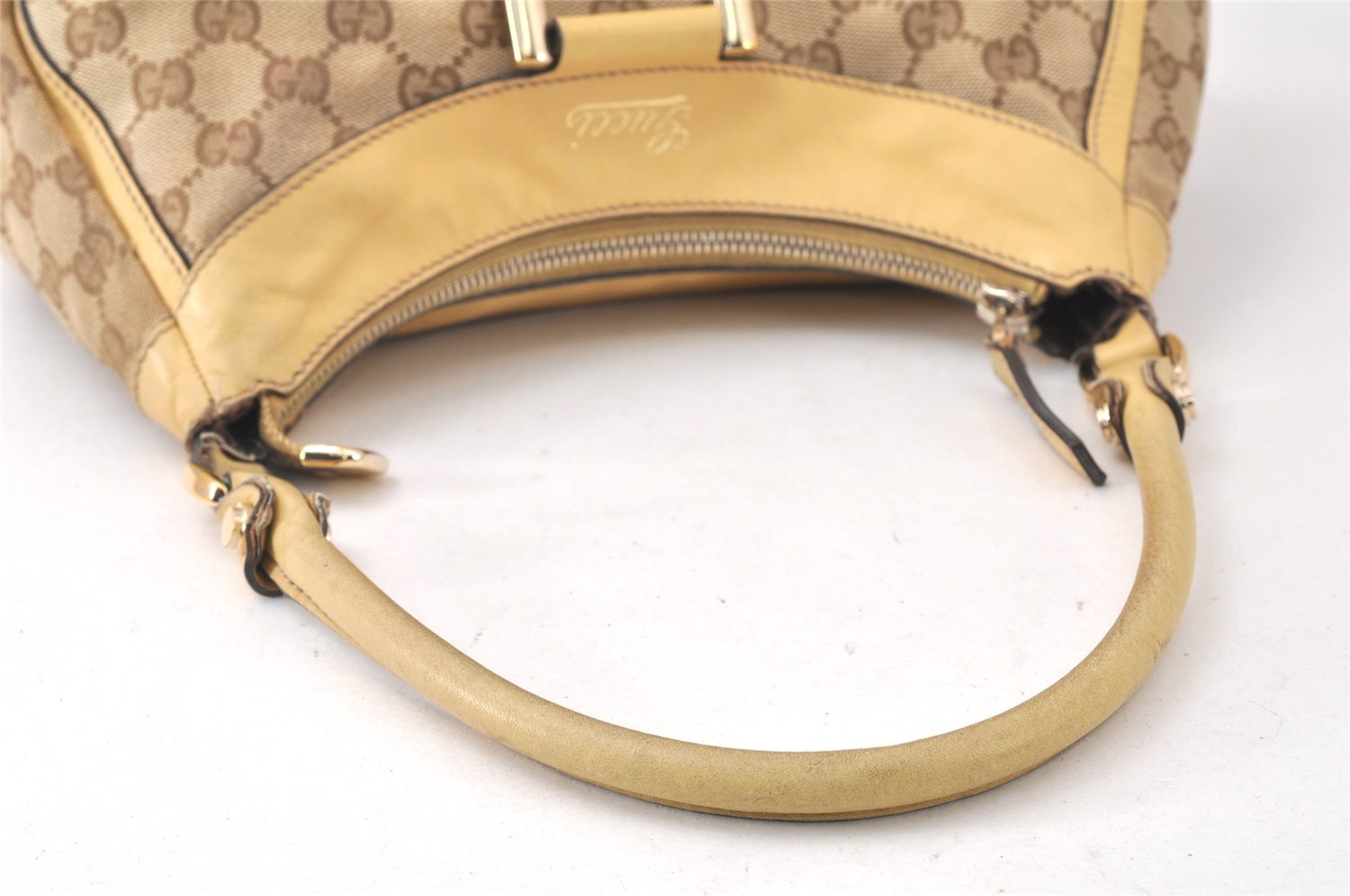 Authentic GUCCI Abbey Shoulder Hand Bag GG Canvas Leather 190525 Brown 4602K