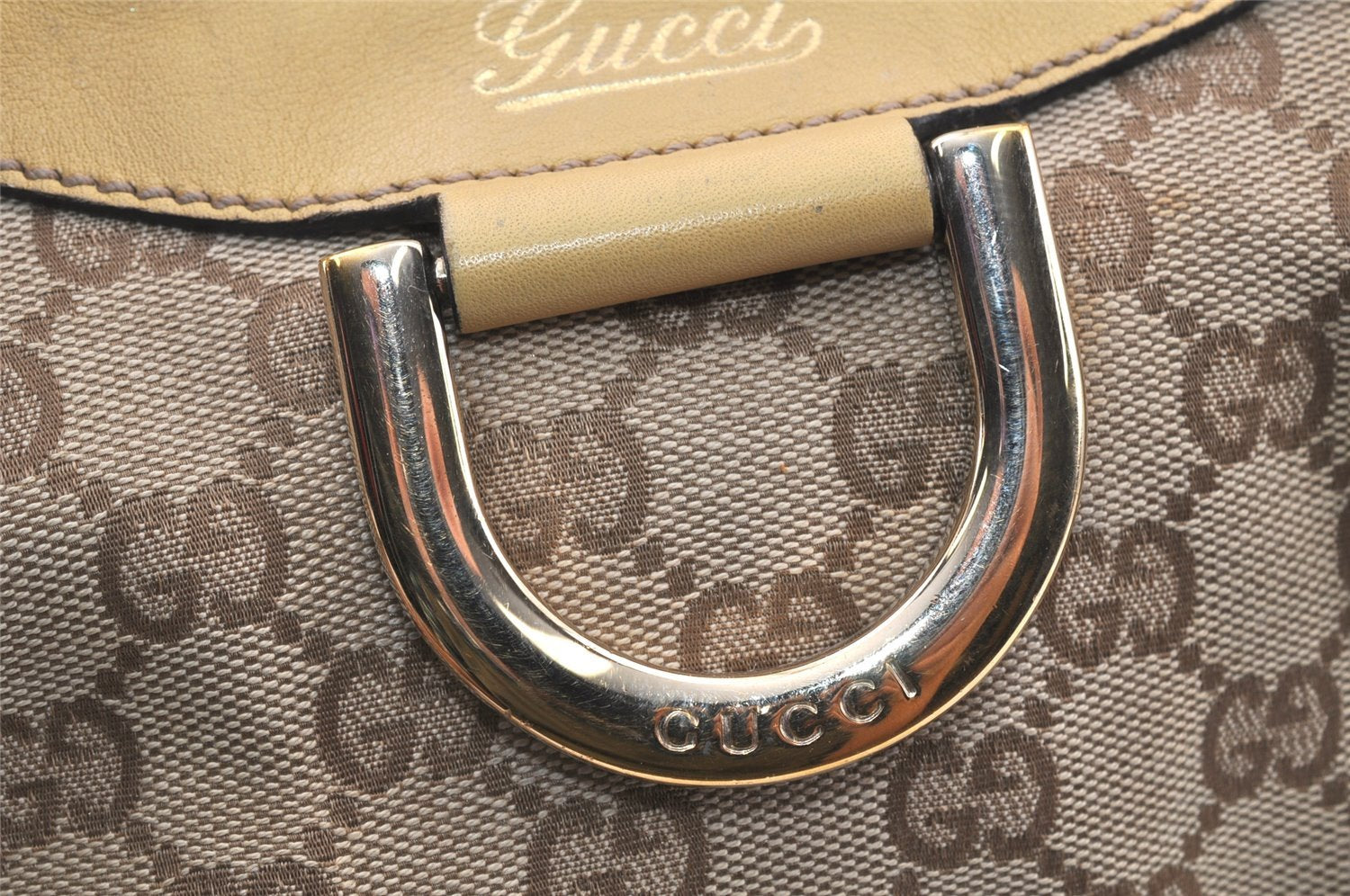 Authentic GUCCI Abbey Shoulder Hand Bag GG Canvas Leather 190525 Brown 4602K