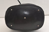 Authentic GUCCI Vintage Bamboo Drawstring Bag Purse Nylon Leather Black 4603K