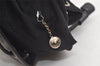 Authentic GUCCI Vintage Bamboo Drawstring Bag Purse Nylon Leather Black 4603K