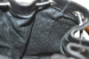 Authentic GUCCI Vintage Bamboo Drawstring Bag Purse Nylon Leather Black 4603K