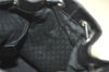 Authentic GUCCI Vintage Bamboo Drawstring Bag Purse Nylon Leather Black 4603K