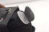 Authentic GUCCI Vintage Bamboo Drawstring Bag Purse Nylon Leather Black 4603K