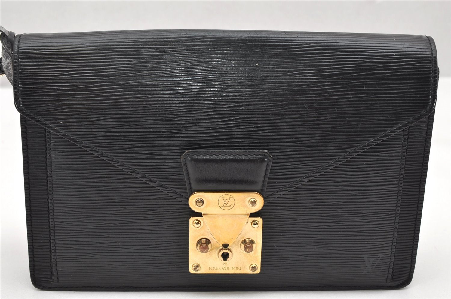 Authentic Louis Vuitton Epi Sellier Dragonne Clutch Bag Black M52612 LV 4604K