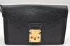 Authentic Louis Vuitton Epi Sellier Dragonne Clutch Bag Black M52612 LV 4604K