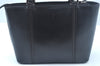 Authentic BURBERRY Vintage Leather Hand Bag Purse Black 4606I